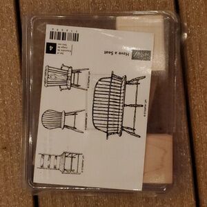 Stanpin' Up! Rubber Stamp set (antique wood chairs)